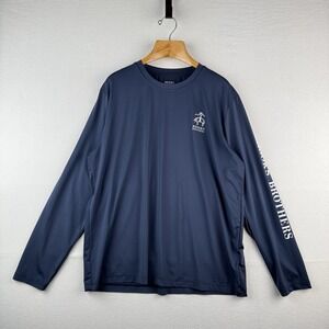 Brooks Brothers Mens Navy Blue Performance Long  Sleeve T-Shirt XL Stretch